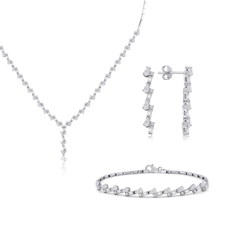 Gold Zig-zag Baguette Set