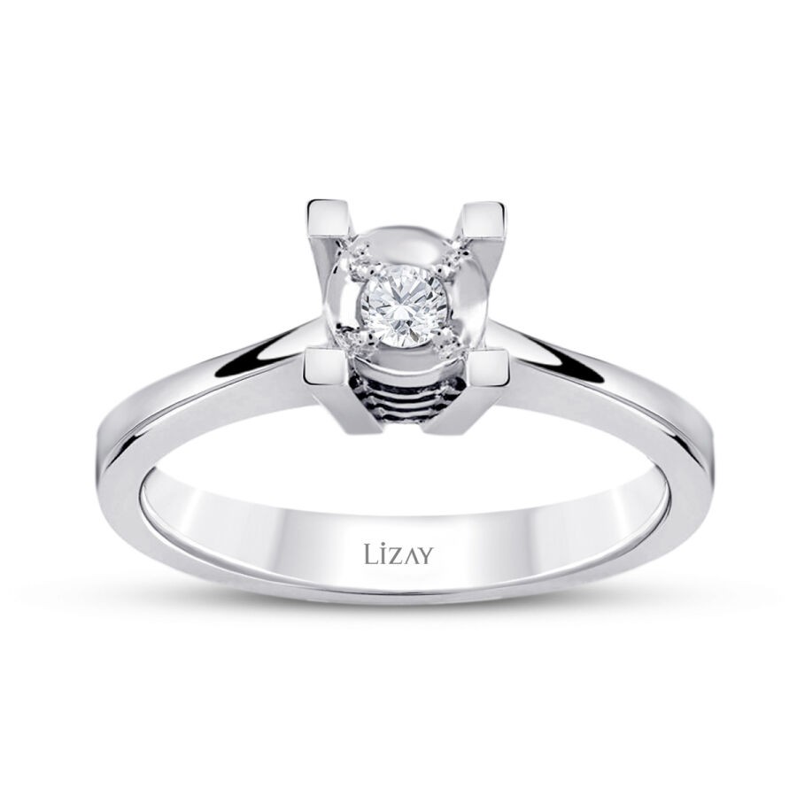 1.00 Carat-Style Diamond-Effect Round Solitere Engagement Ring