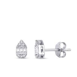 0.19 Carat Diamond Baguette Earrings