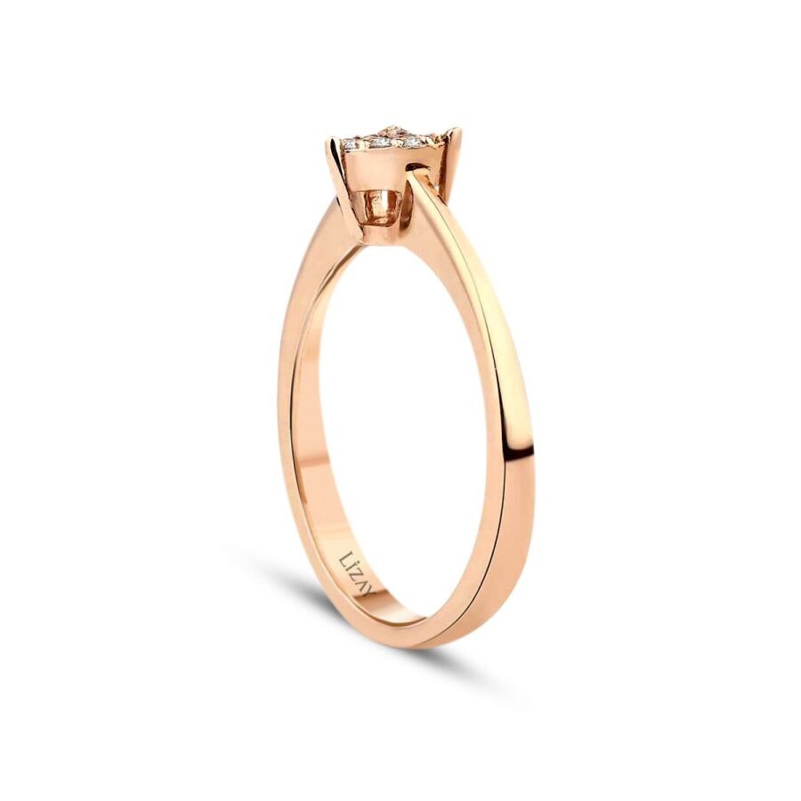 0,06 Karat Diamant Roségold Herz Ring