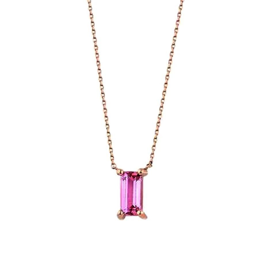 1.48 Carat Diamond Pink Stone Necklace