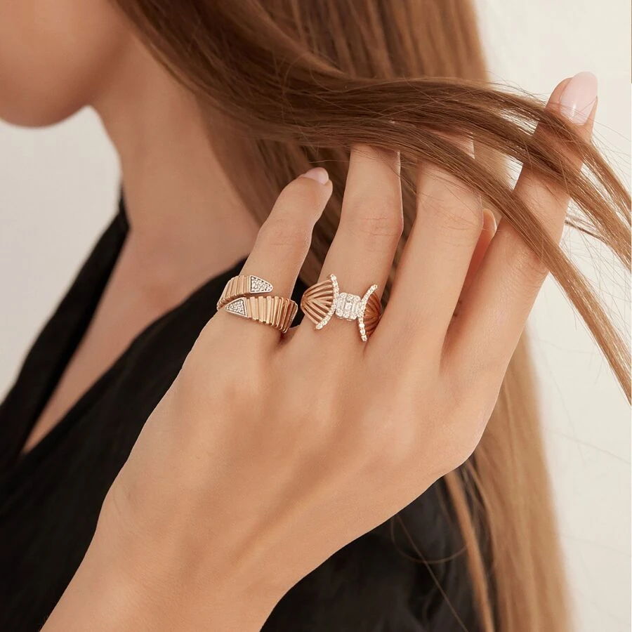 0.09 Carat Diamond Modern Twisted Ring