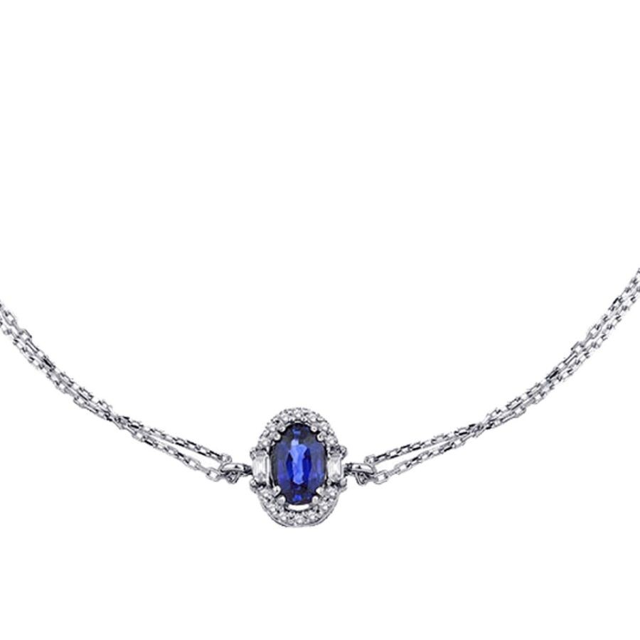 0.54 Carat Diamond Sapphire Bracelet