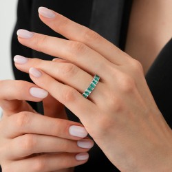 0,86 Karat Diamant Smaragd Ring