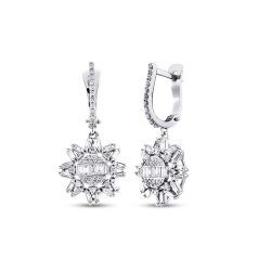 0.59 Carat Diamond Baguette Earrings