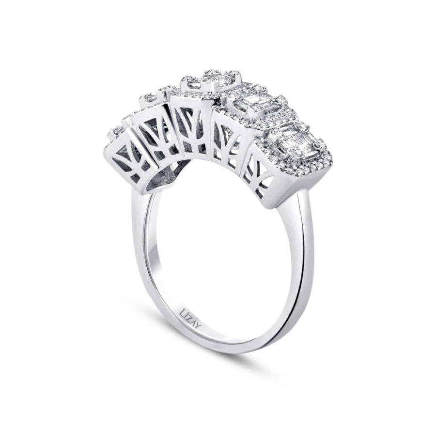0.79 Carat Diamond Baguette Five-Stone Ring