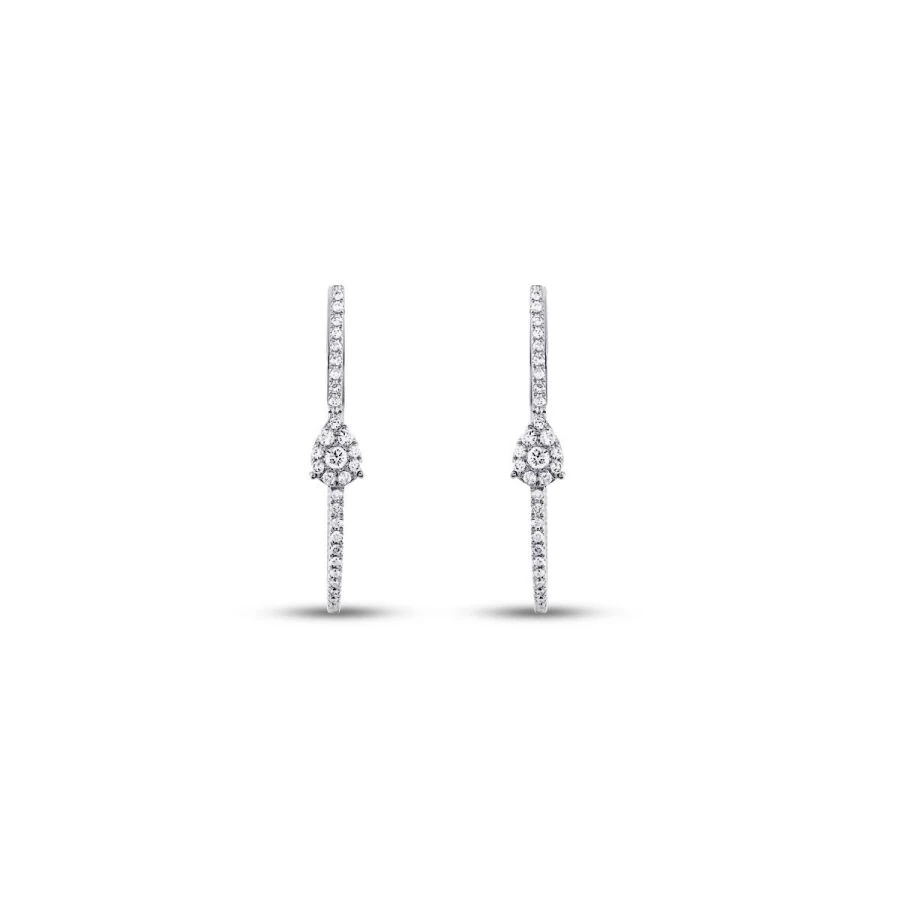 0.70 Carat Diamond Hoop Earrings