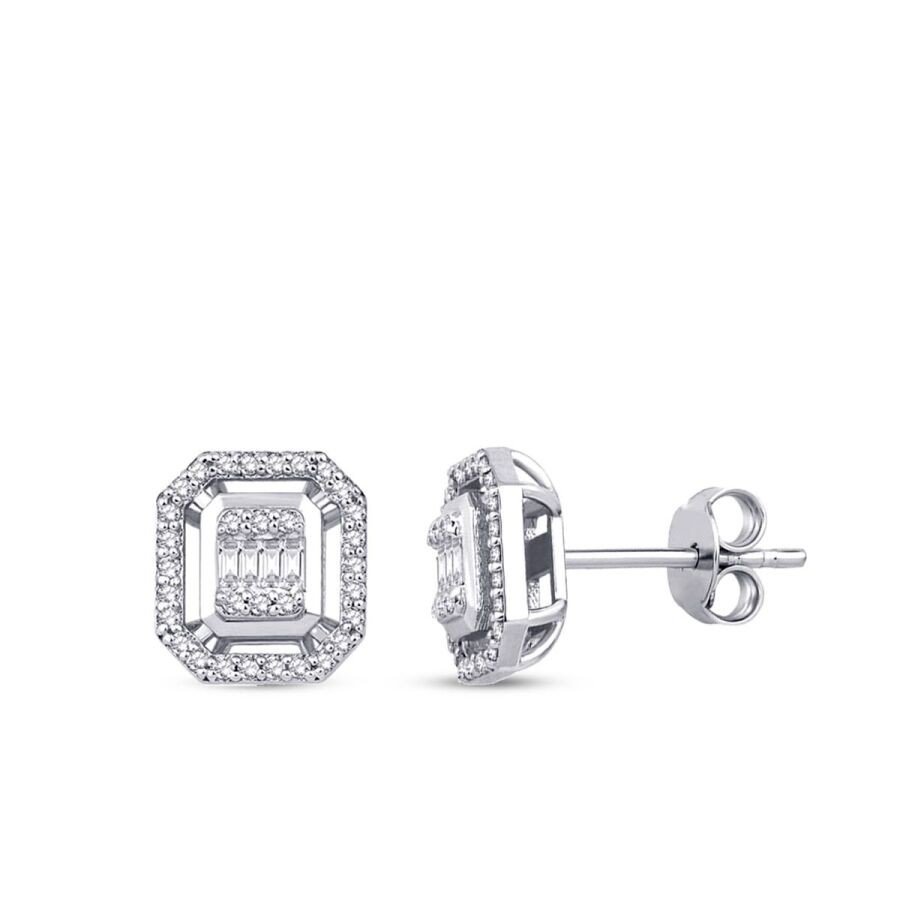 0.26 Carat Diamond Baguette Earrings