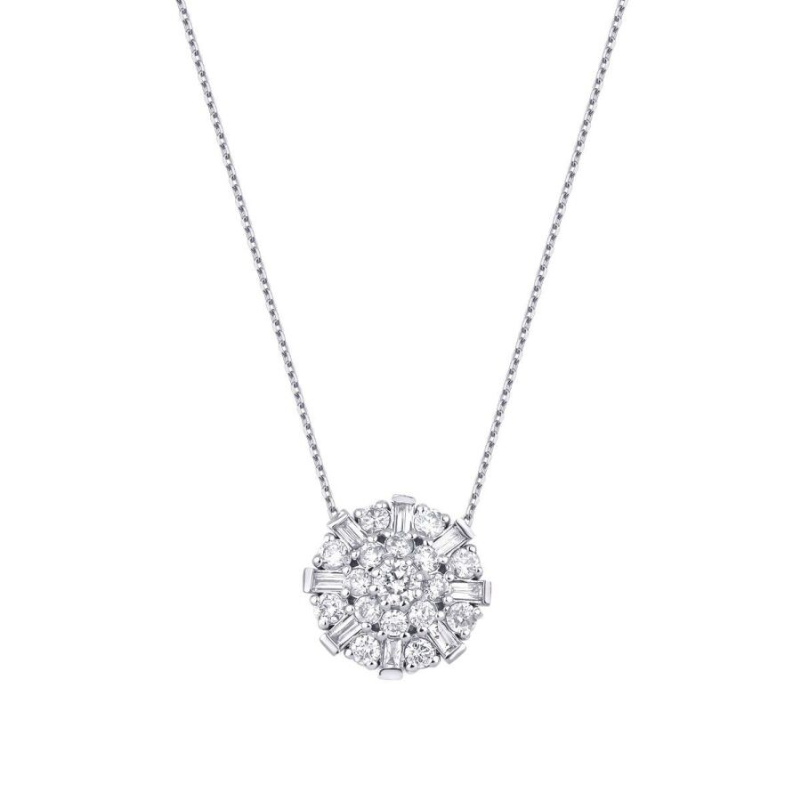 0.64 Carat Diamond Baguette Necklace