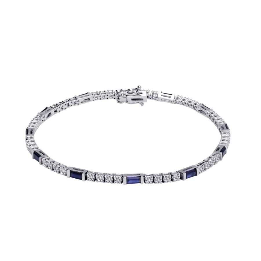 3.06 Carat Diamond Sapphire Bracelet