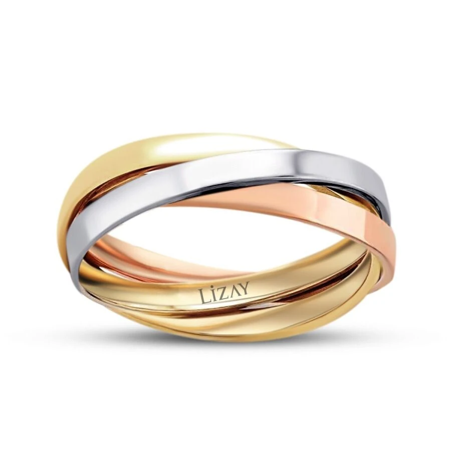 Gold Three-Tone Wedding Band