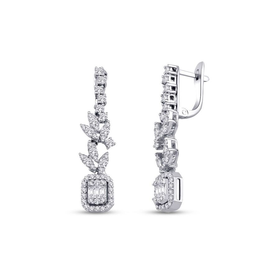 1.23 Carat Diamond Baguette Earrings