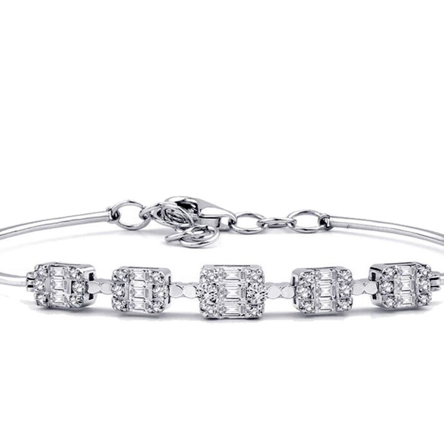 0.58 Carat Diamond Baguette Bangle