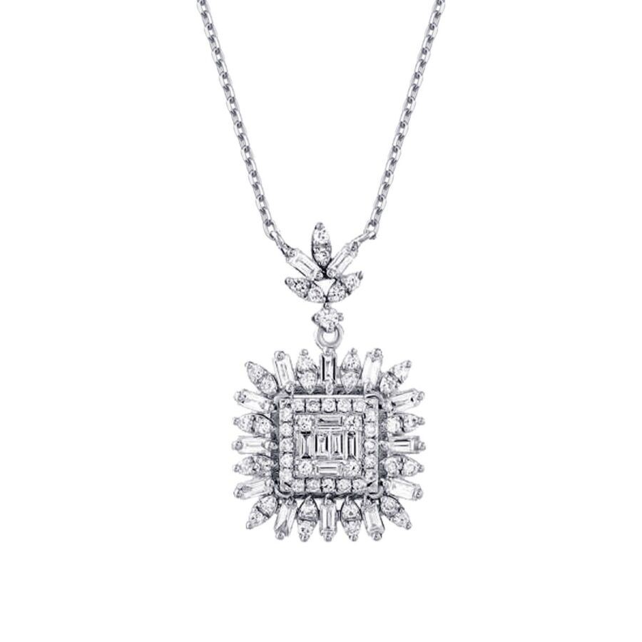 0.76 Carat Diamond Baguette Necklace