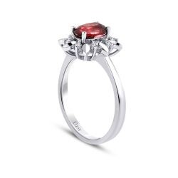 0,69 Karat Diamant Rubin Ring