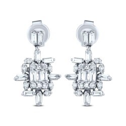 0.57 Carat Diamond Baguette Earrings