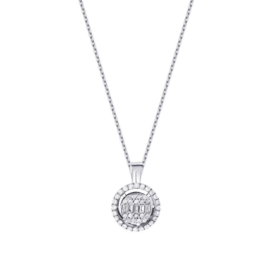 0.29 Carat Diamond Baguette Necklace