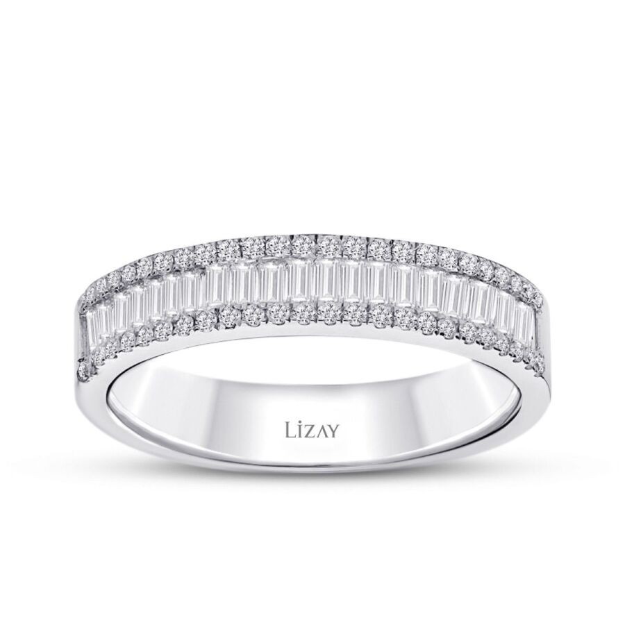 0,48 Karat Diamant Baguette Halb-Ewigkeitsring