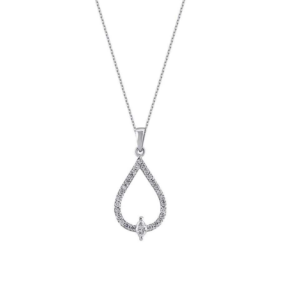 0.23 Carat Diamond Pear Necklace