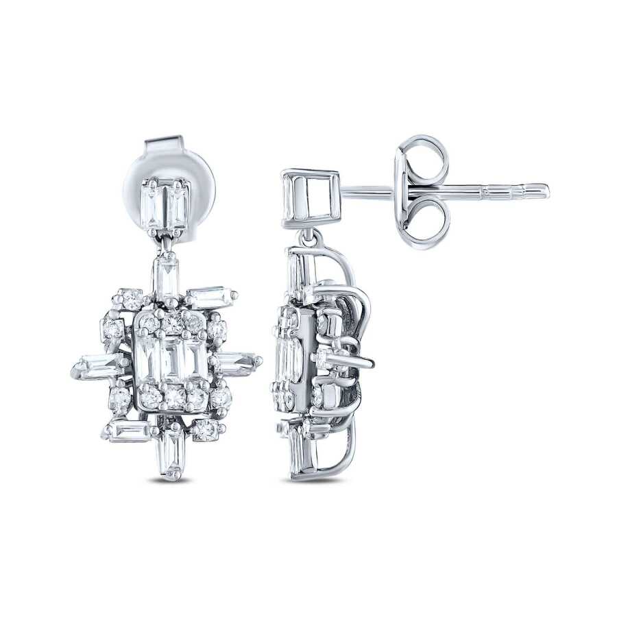 0.57 Carat Diamond Baguette Earrings