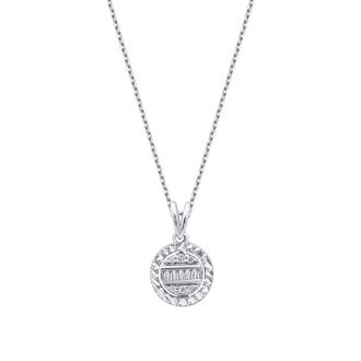 0,08 Karat Diamant Effekt Baguette Halskette