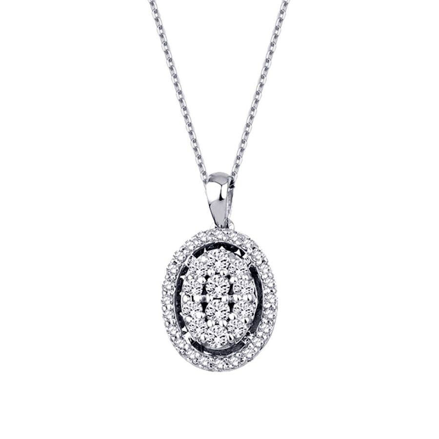 0.33 Carat Diamond Oval Necklace