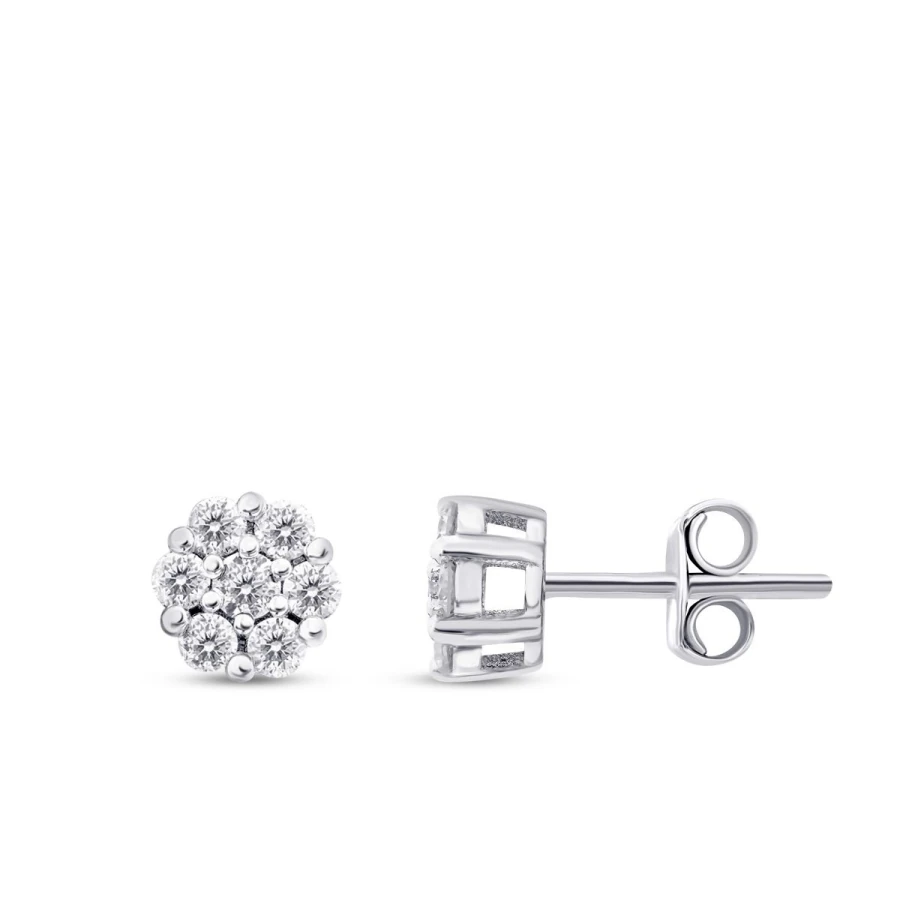 0.43 Carat Diamond Stone Round Earrings