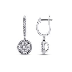 1.32 Carat Diamond Baguette Earrings