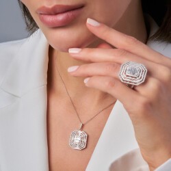 1.56 Carat Diamond Aurora Baguette Ring