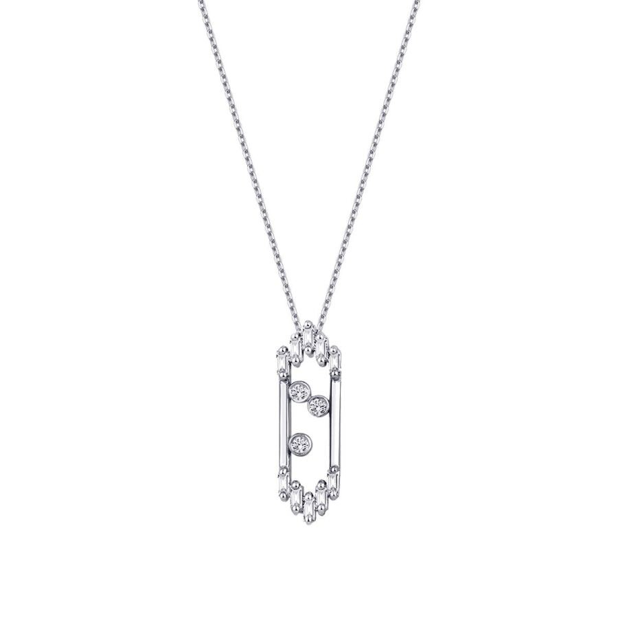 0.09 Carat Diamond Baguette Nacklace