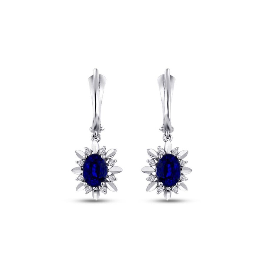 1.25 Carat Diamond Sapphire Earrings