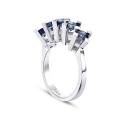 2.71 Carat Diamond Five-Stone Sapphire Ring