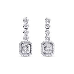 0.37 Carat Diamond Baguette Earrings