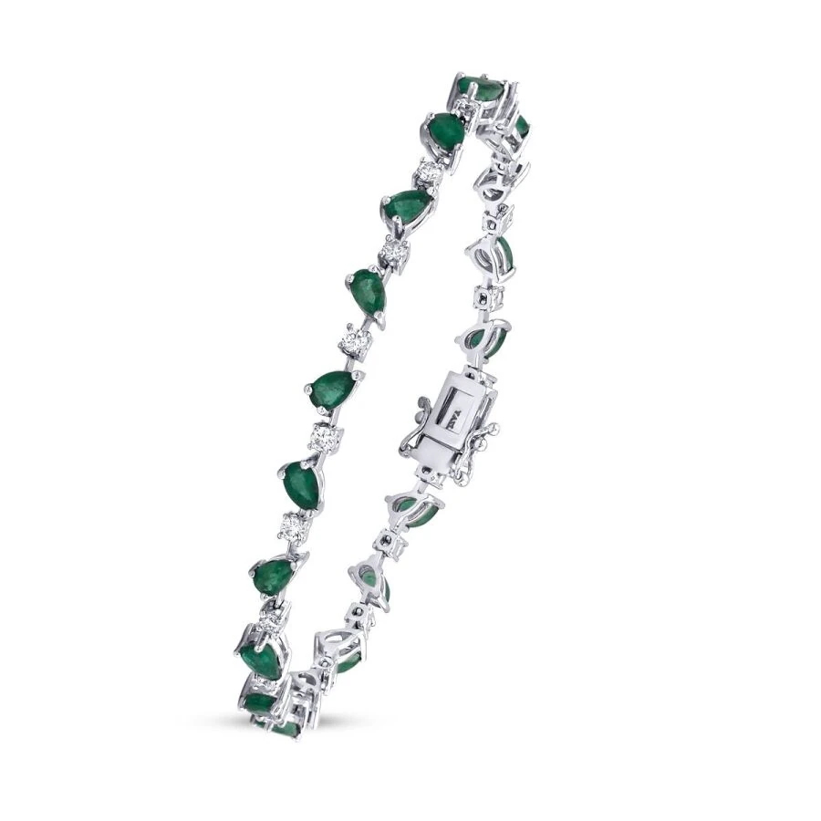 6.03 Carat Diamond Emerald Bracelet