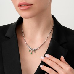 2.89 Carat Diamond Emerald Necklace