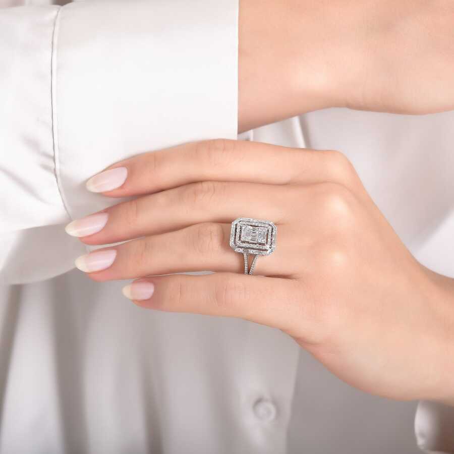 0.64 Carat Diamond Baguette Ring