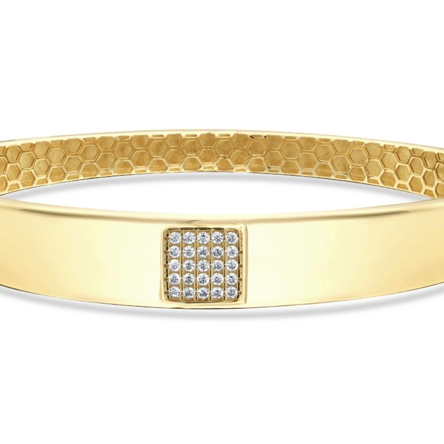 Gold Stone Modern Bangle