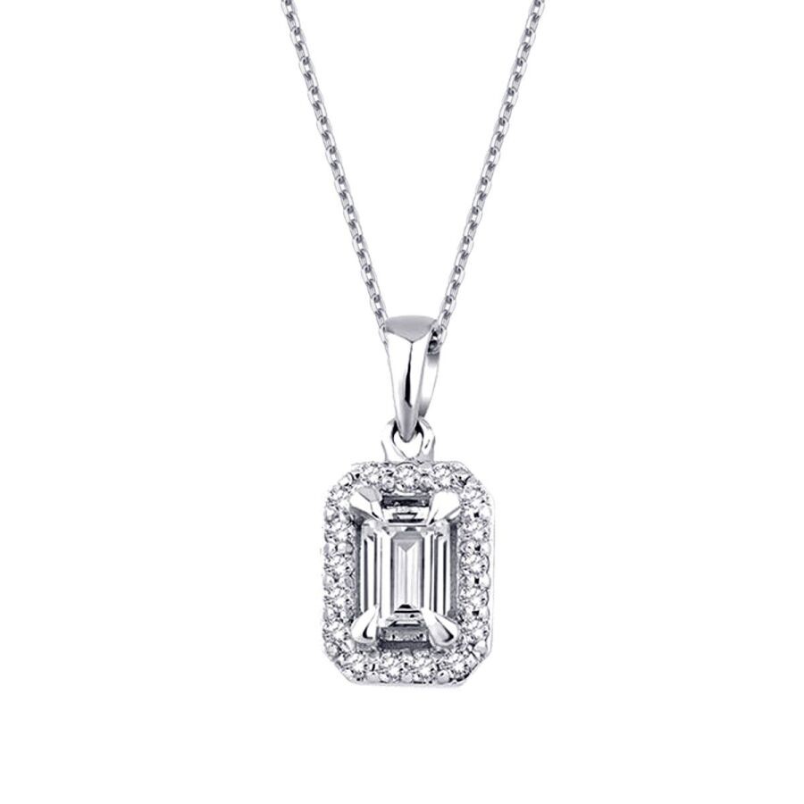 0.35 Carat Diamond Baguette Necklace