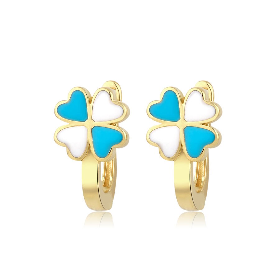 Gold Colored Clover Children's Earrings