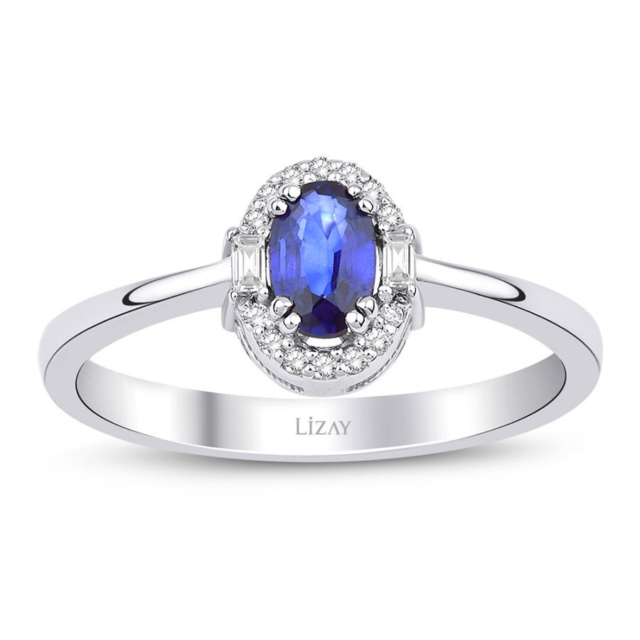 0.61 Carat Diamond Sapphire Ring