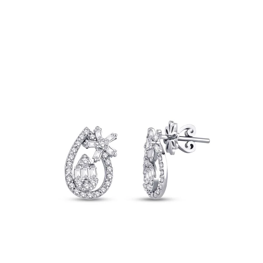 0.65 Carat Diamond Baguette Earrings