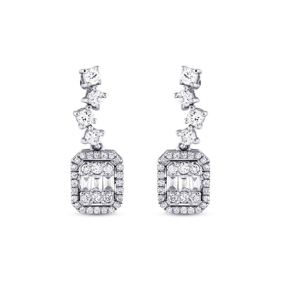 0.56 Carat Diamond Baguette Earrings