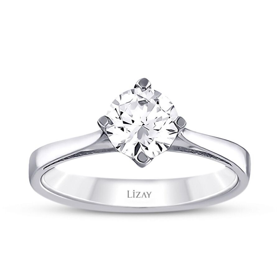 Gold Round Solitaire Engagement Ring