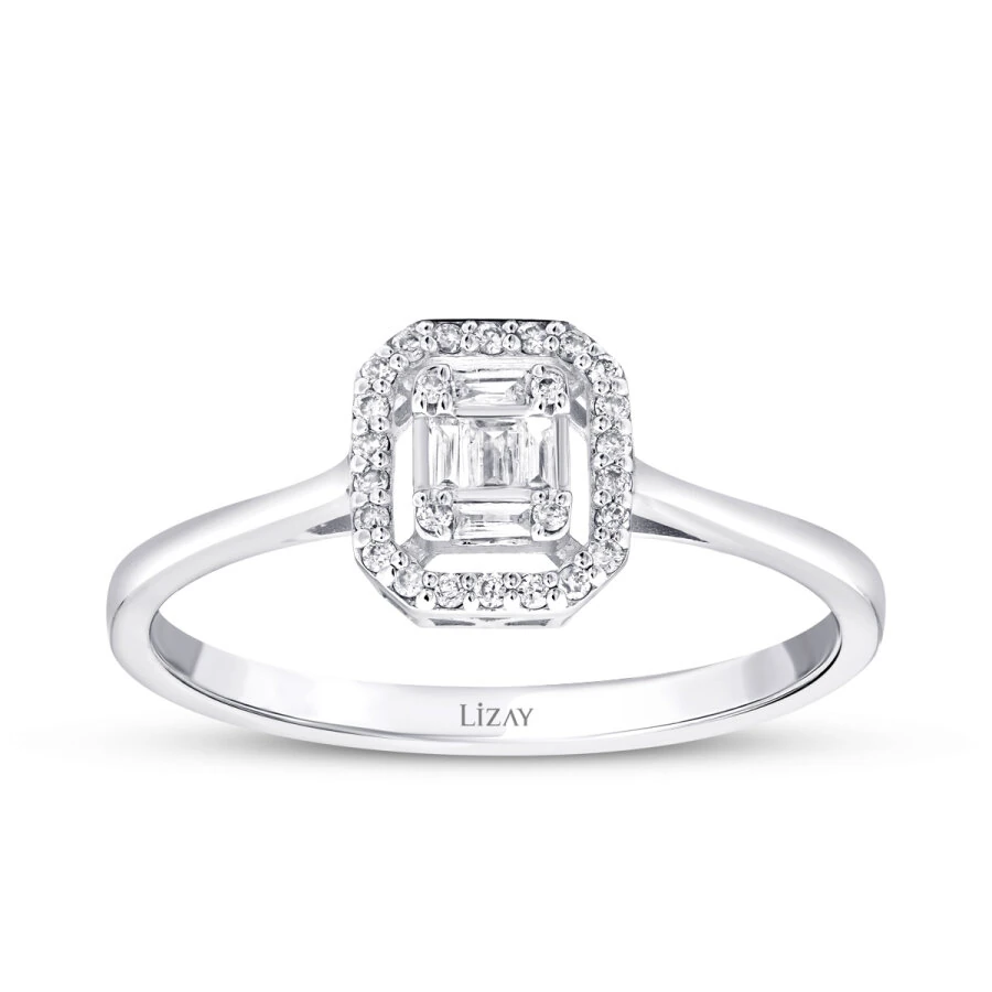 0.14 Carat Diamond Baguette Ring