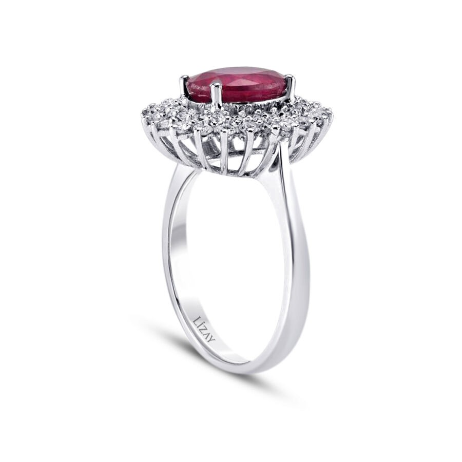 1.24 Carat Diamond Ruby Ring