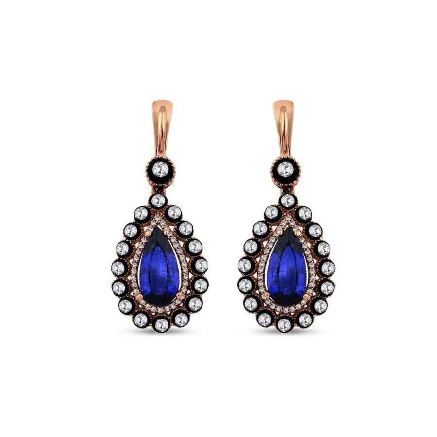 5.18 Karat Diamant Saphir Ohrringe