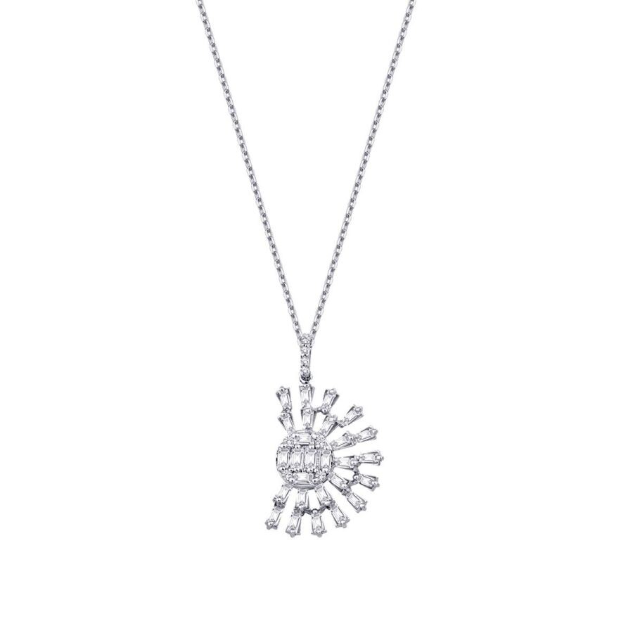 0.76 Carat Diamond Baguette Necklace