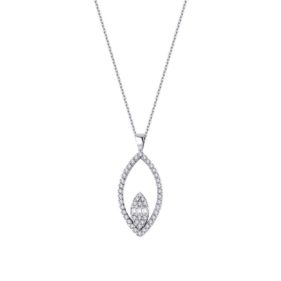 0.27 Carat Diamond Baguette Necklace