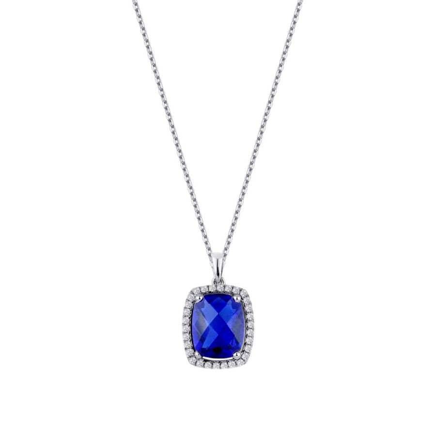 1.96 Carat Diamond Sapphire Necklace