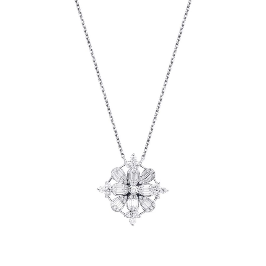0.83 Carat Diamond Baguette Necklace